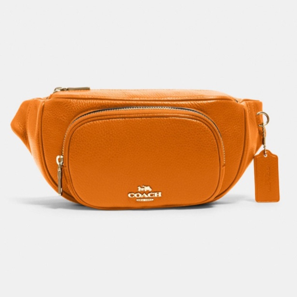 NWT Coach Leather Court Belt Bag Butterscotch 6488